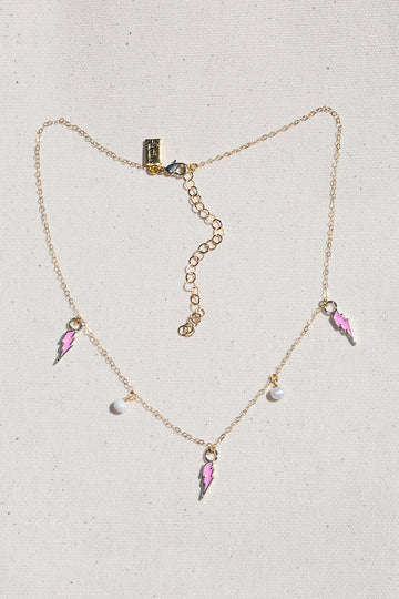 SATURDAY NIGHT FEVER NECKLACE- BUBBLEGUM